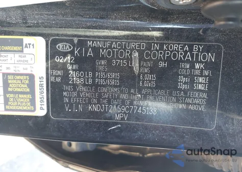 2012 Kia Soul ! z USA, uszkodzony, nr VIN KNDJT2A59C7745133